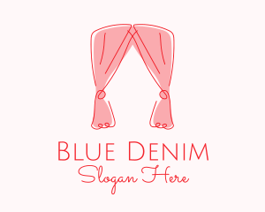 Pink Curtain Drapes logo design