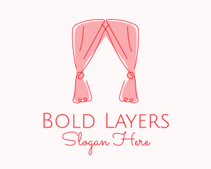 Pink Curtain Drapes logo design