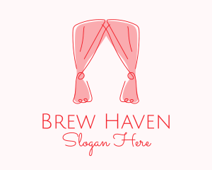 Pink Curtain Drapes logo design