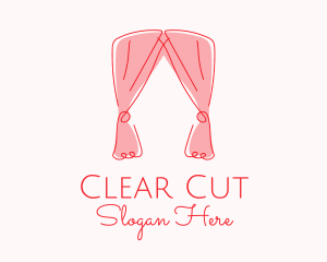 Pink Curtain Drapes logo design