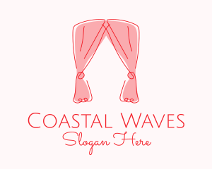 Pink Curtain Drapes logo design