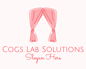 Pink Curtain Drapes logo design