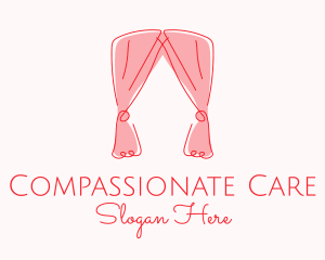 Pink Curtain Drapes logo design