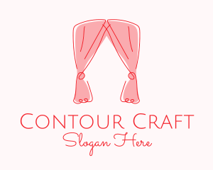 Pink Curtain Drapes logo design