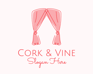 Pink Curtain Drapes logo design