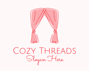 Pink Curtain Drapes logo design