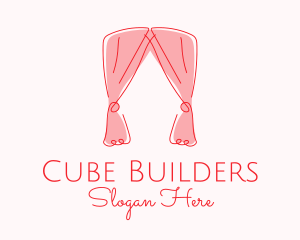 Pink Curtain Drapes logo design