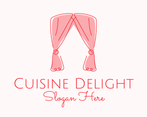 Pink Curtain Drapes logo design