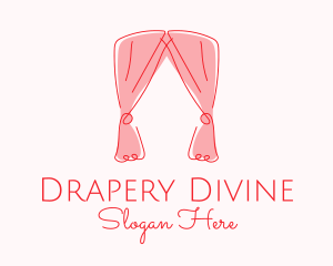 Pink Curtain Drapes logo design