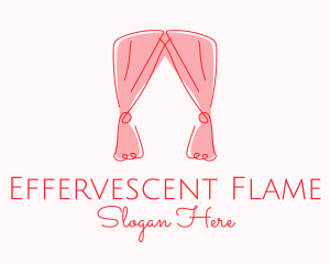 Pink Curtain Drapes logo design