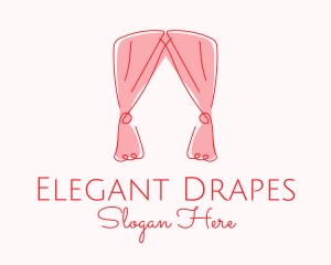 Pink Curtain Drapes logo design