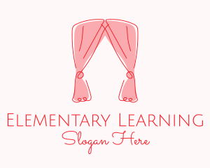 Pink Curtain Drapes logo design