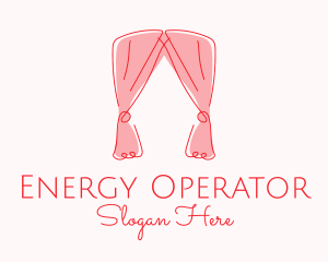 Pink Curtain Drapes logo design