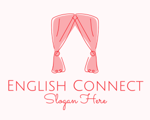 Pink Curtain Drapes logo design