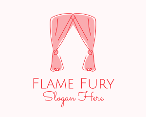 Pink Curtain Drapes logo design