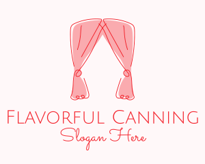 Pink Curtain Drapes logo design