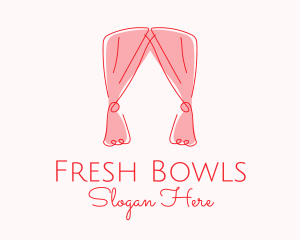 Pink Curtain Drapes logo design