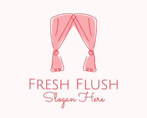 Pink Curtain Drapes logo design