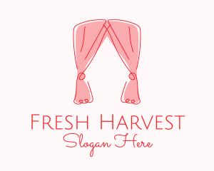 Pink Curtain Drapes logo design