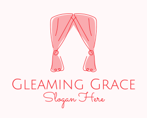 Pink Curtain Drapes logo design