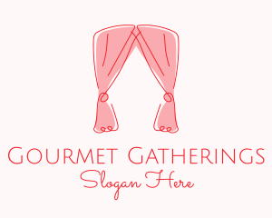 Pink Curtain Drapes logo design