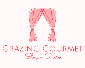 Pink Curtain Drapes logo design