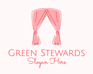 Pink Curtain Drapes logo design