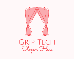 Pink Curtain Drapes logo design