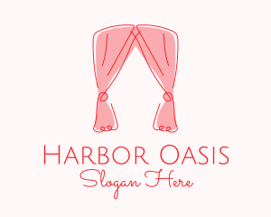 Pink Curtain Drapes logo design