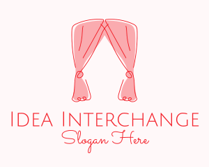 Pink Curtain Drapes logo design