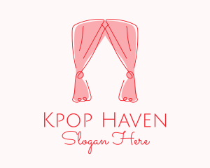 Pink Curtain Drapes logo design