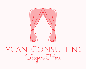 Pink Curtain Drapes logo design