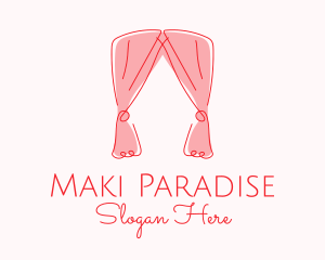 Pink Curtain Drapes logo design