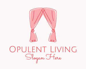 Pink Curtain Drapes logo design