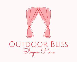 Pink Curtain Drapes logo design