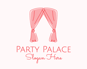 Pink Curtain Drapes logo design