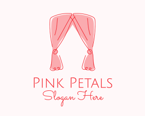 Pink Curtain Drapes logo design