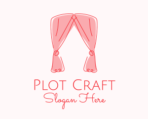 Pink Curtain Drapes logo design