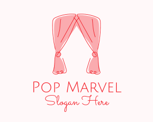 Pink Curtain Drapes logo design