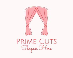 Pink Curtain Drapes logo design