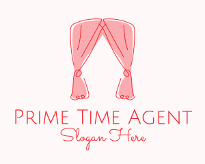 Pink Curtain Drapes logo design