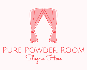 Pink Curtain Drapes logo design