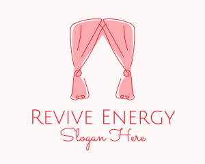 Pink Curtain Drapes logo design