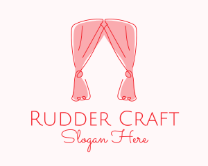 Pink Curtain Drapes logo design