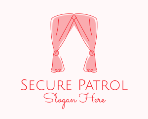 Pink Curtain Drapes logo design