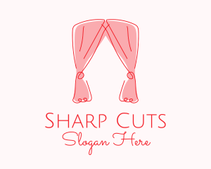 Pink Curtain Drapes logo design