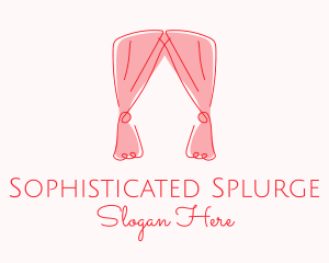 Pink Curtain Drapes logo design