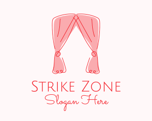 Pink Curtain Drapes logo design