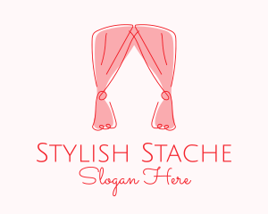 Pink Curtain Drapes logo design