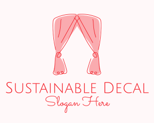 Pink Curtain Drapes logo design